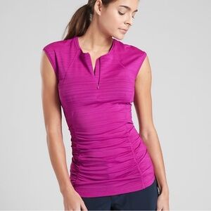 Athleta Pacifica Illume UPF Sleeveless Quarter Zip Tank Small